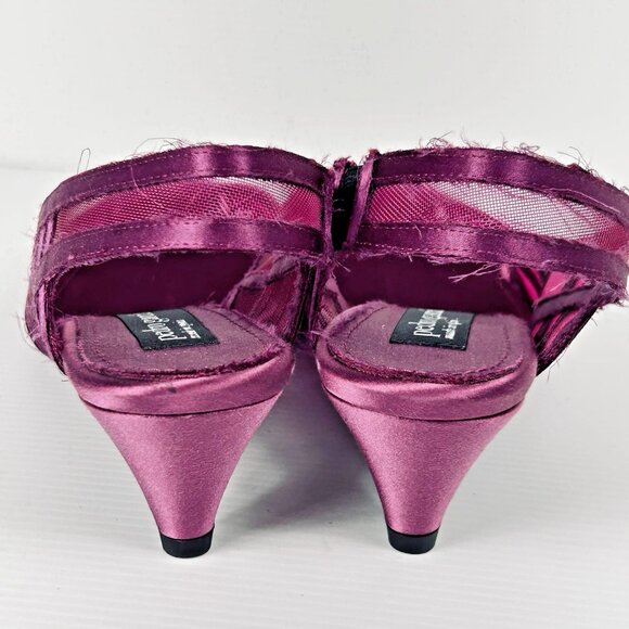 Pedro Garcia Mesh Slingback Low Pumps Women's Sz US 6 / 6.5 EU 37 Purple Magenta - Picture 4 of 13